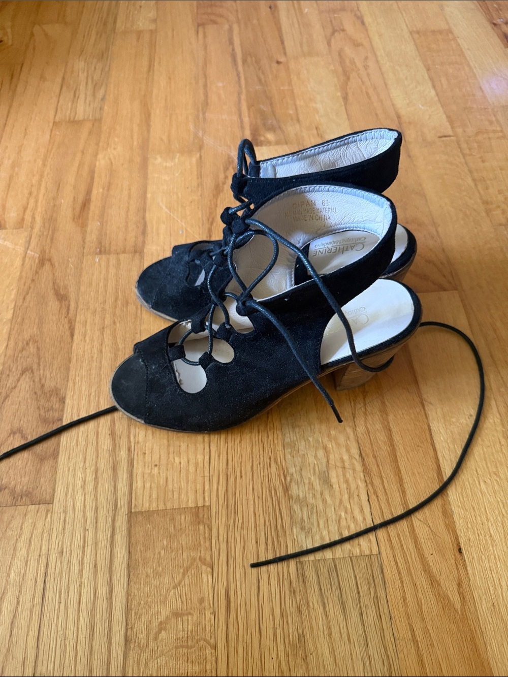 Vintage black suede heels